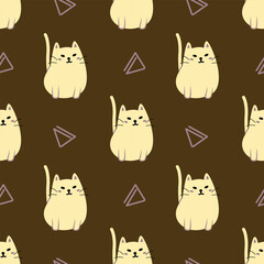 Cute cat cartoon seamless pattern background for wrapping, holiday, pet, wallpaper and gift