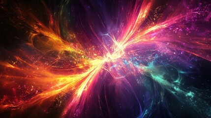 Fototapeta premium vibrant cosmic nebula abstract art