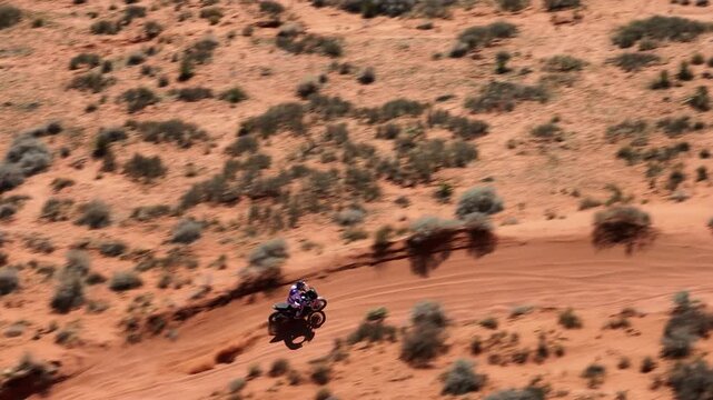 Off-Road Motorcycle Acceleration Through Rugged Terrain, Sand Hollow