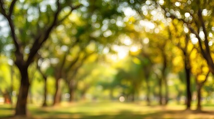 Blurred background outdoor park with trees and soft bokeh light creating peaceful natural atmosphere