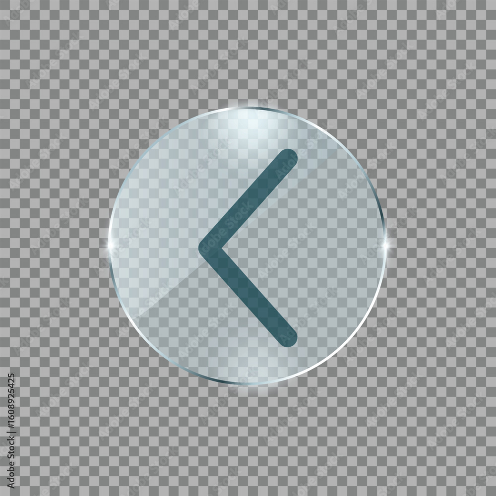 Poster back arrow chevron icon in metallic button style ideal for previous step return navigation control o