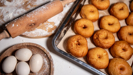 fried donuts on the table