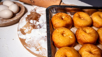 fried donuts on the table