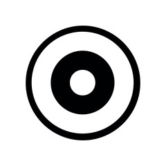 Concentric circles in black and white with a central white dot creating a target like design effect