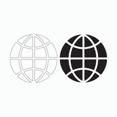 Obraz premium black and white globe icons 