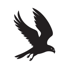 Falcon Diving Through Air Silhouette Art