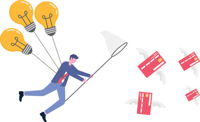 Credit card debt compromise, accept failure and negotiate with debtor concept.
