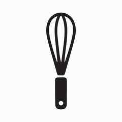 Fototapeta premium Simple black and white whisk graphic 