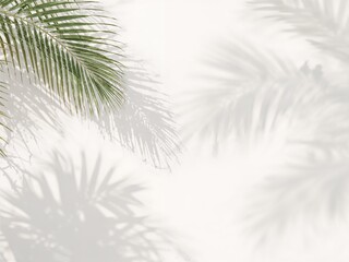 Palm Leaf Shadow Overlay on White Background