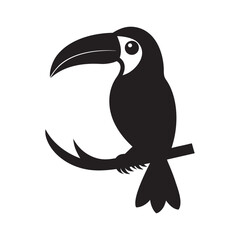 Toucan Sitting On Curved Tree Branch