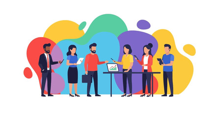 Diverse business team collaborating on a project, ideal for presentations or website banners.