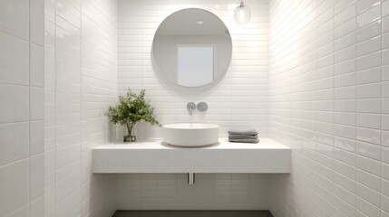Minimalist Modern White Bathroom Design
