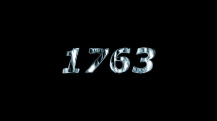 1763 Year Number Metallic Ice Effect Black Background Anniversary Celebration Countdown