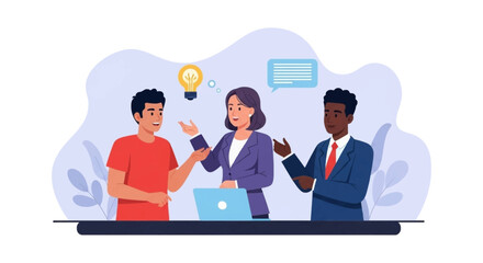 Diverse business team brainstorming, ideal for websites, presentations, and marketing materials.