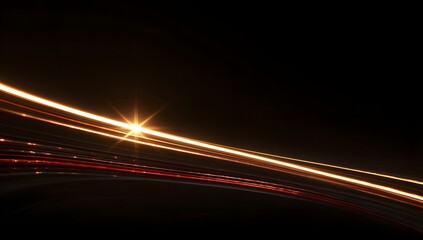 Bright light burst over a curved horizon in space on black background


