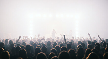 A large crowd of people at a concert.