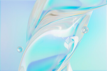 Futuristic 3D liquid glass shapes with smooth curves and flowing motion.