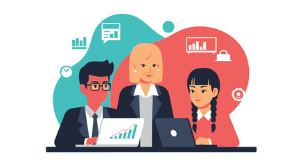 Diverse business team collaborating on project, ideal for website banners or presentations.