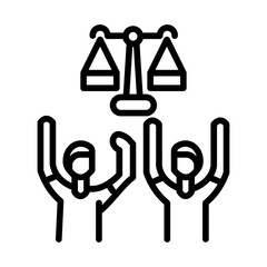 Support for justice illustration for coloring page