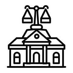 Law building illustration for coloring page