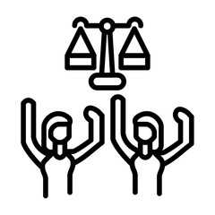 Support for justice illustration for coloring page
