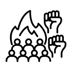 Protest illustration for coloring page