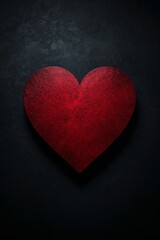 Obraz premium Abstract Red Heart on Textured Dark Background Emotional Visual with Bold Design