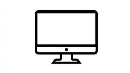 Simple black outline of a computer monitor