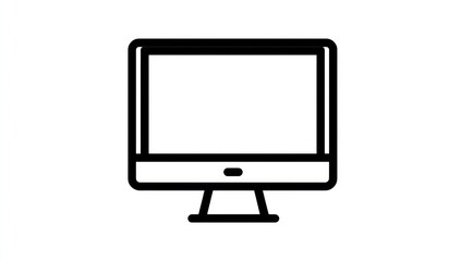 Simple line art of a computer monitor