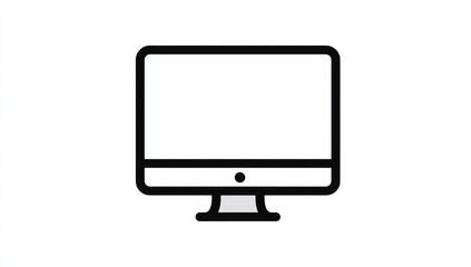 Simple, outline illustration of a computer monitor