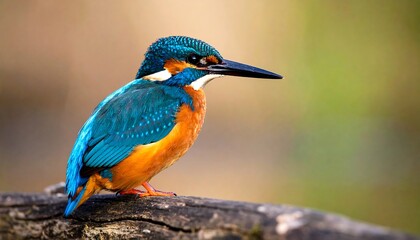Stunning close-up of a kingfisher perched on a branch with vibrant plumage