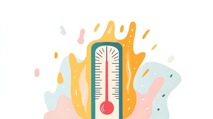 The thermometer shows hot weather