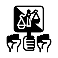 Protest for injustice illustration for coloring page