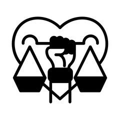 love justice illustration for coloring page