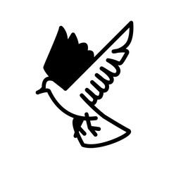 Fly bird illustration for coloring page