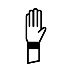 Hand up illustration for coloring page