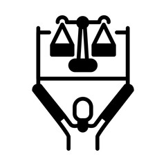 Justice support illustration for coloring page