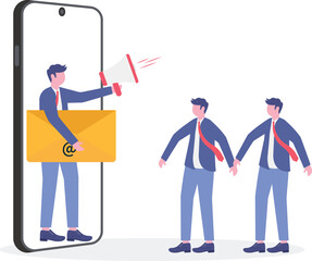 Email marketing, CRM, subscription on web and sending email newsletter for discount or promotion information concept.
