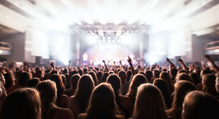 Enthusiastic crowd at a concert.