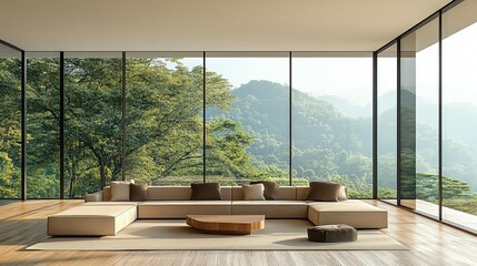 Modern Sectional Sofa with Mountain View