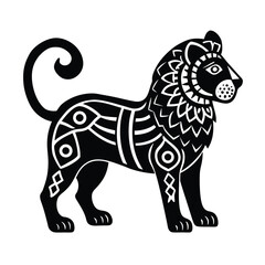 Vibrant Talavera Lion with Traditional Spanish Tiles