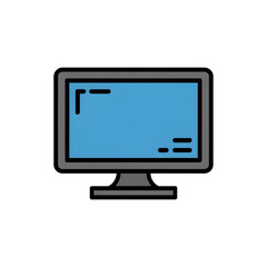 Modern computer monitor icon with simple design, perfect for technology-related projects and websites.