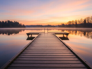 Obraz premium sunrise over the lake