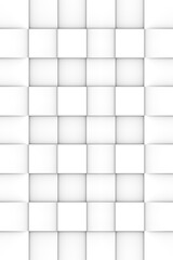 This is a digital artwork featuring a white, glossy, high-contrast, square composition with a gradient effect. The four quadrants have varying shades of black, creating a sense of depth and dimension