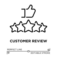 Vector line icon related to customer review. Perfect Line. Editable Stroke.