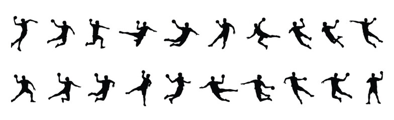 handball player silhouette man handball player silhouette