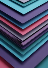 Abstract arrangement of colorful paper sheets creating a vibrant pattern effect