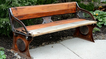 Rustic Reclaimed Wood Metal Bench