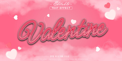 Valentine's day editable text effect.
