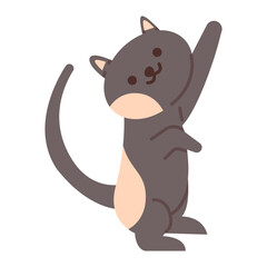 Cute Doodle Cat Climbing Illustration